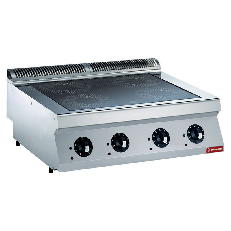Diamond E17/4ID8T-N Vitroceramic Electric 4 Induction Hob Cooker, 14kW