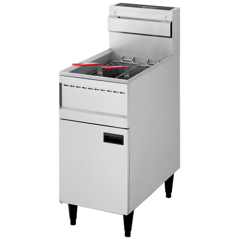 Diamond FGHR-23/N Double Basket Freestanding Gas Fryer on Neutral Closed Cupboard