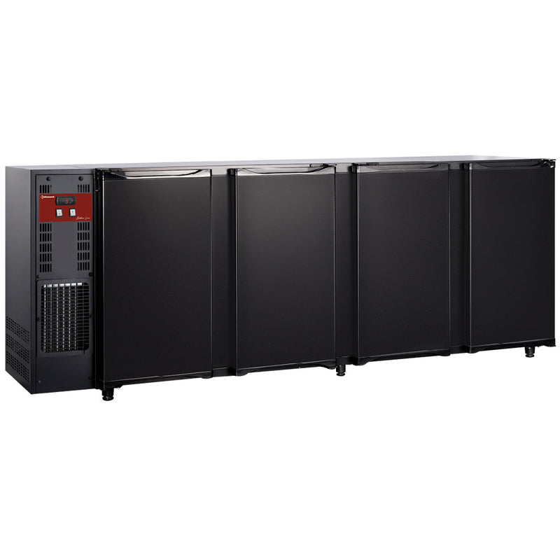 Diamond TAVT/4-R2 Hinged Solid Quad Door Black Bottle Cooler, 783 Litres