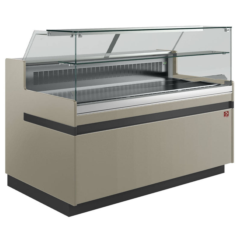 Diamond VB10XC2/R2 Flat Glass Taupe Refrigerated Serveover Counter, 1738mm