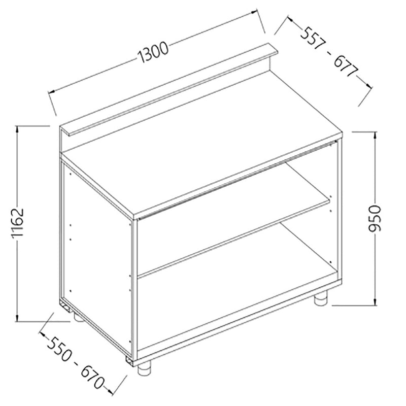 Diamond BB13X/5 Neutral Bar Counter Units With Fitting For Service Top