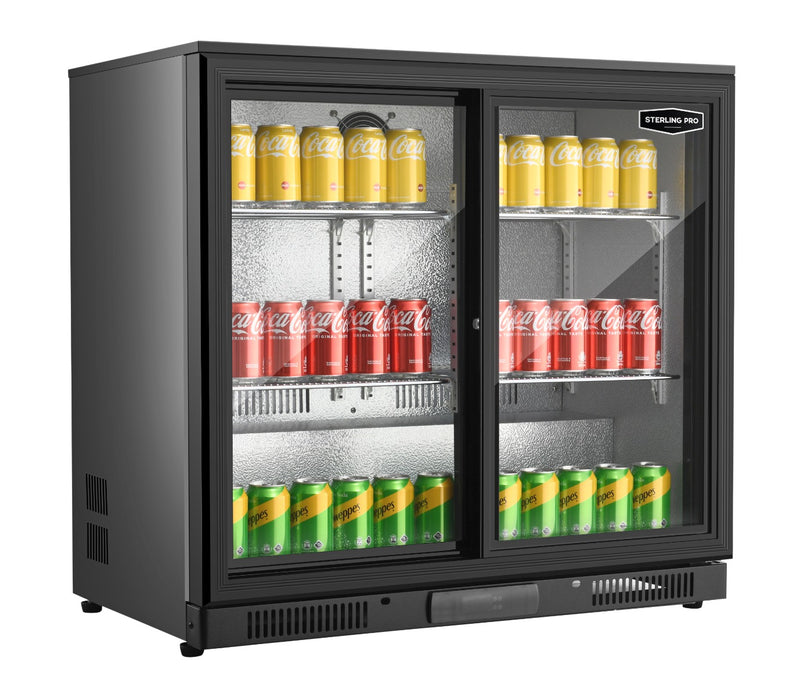 Sterling Pro Green SP2HC-BS Sliding Double Door Bottle Cooler, 180 x 330ml Bottles