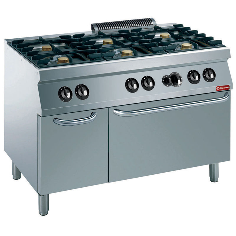 Diamond G17/6BFA12-N 6 Stove Freestanding Gas Range Cooker on Gas Oven & Neutral Cupboard