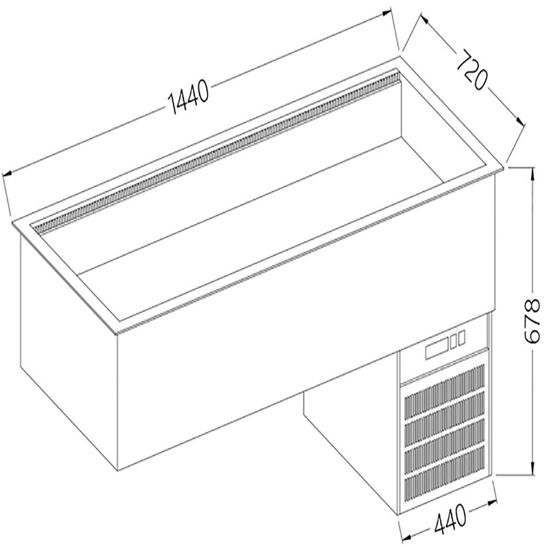 Diamond DI/RCX15-PVV Refrigerated Basin Element, Ventilated, 4X Gn 1/1