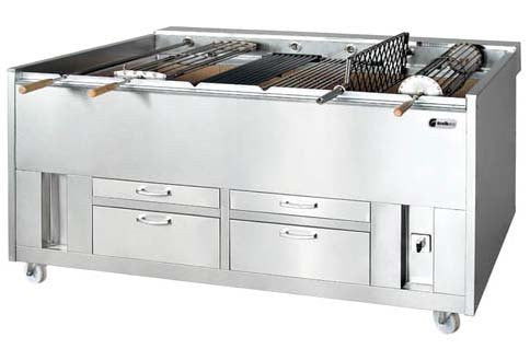 Grelhaco ROC1-072 Robata Charcoal chargrill with 7 rotating spits