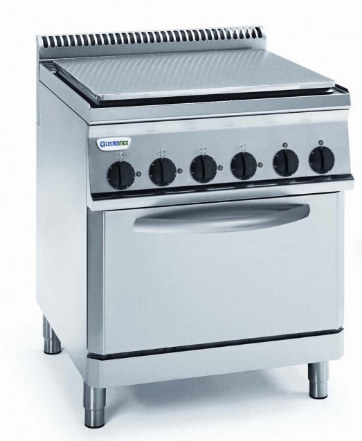 Tecnoinox PPF70V7 4 zone solid top electric range with electric fan oven