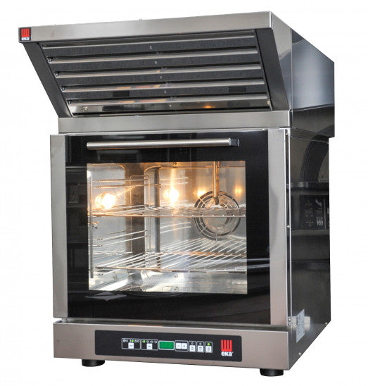 EKA EKF423 Compact 4 rack electric Convection oven with humidity control + Extraction canopy