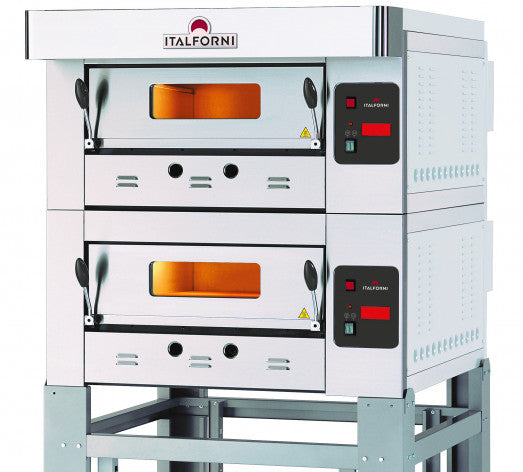 Italforni EGA-2 Heavy duty twin deck gas pizza oven - 8 x 12" Pizzas