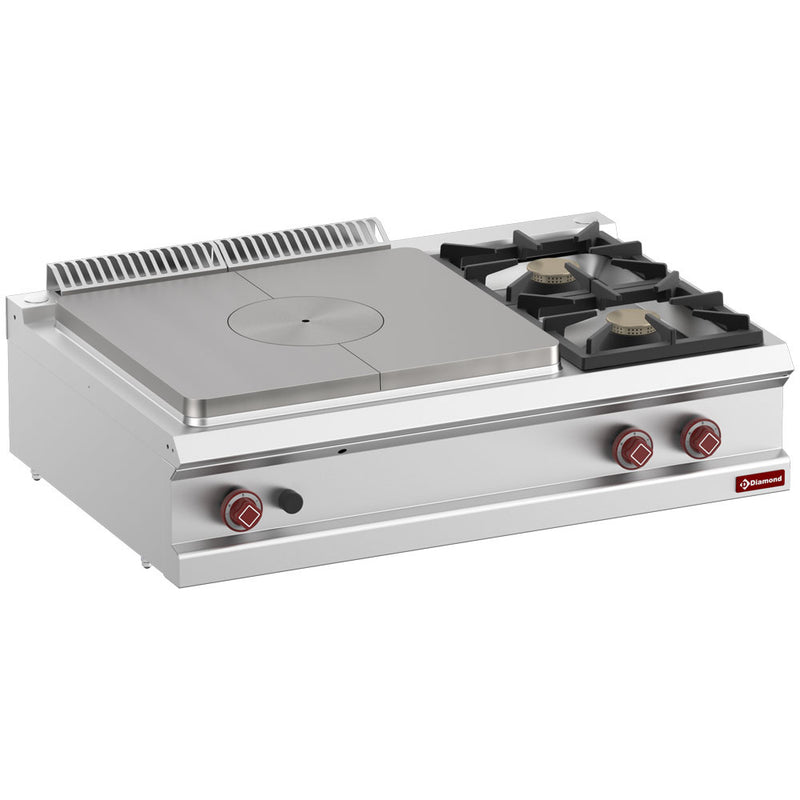 Diamond G7/T2B11T-N 2 Stove & 1 Whole Hob Countertop Gas Range Cooker