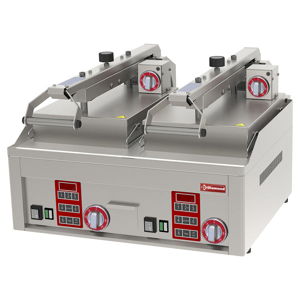 Diamond PLC62/C12 Smooth, chrome Clam Grill, 4x 230/1V