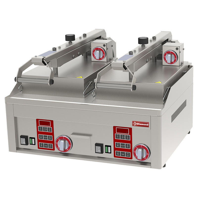 Diamond PLC62/C12 Smooth, chrome Clam Grill, 4x 230/1V