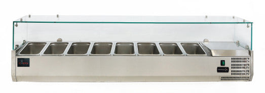 Chefs Range TU180013G 1800mm Glass Topping well 8 x 1/3gn