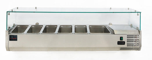 Chefs Range TU150013G 1500mm Glass Topping well 5 x 1/3gn + 1 x 1/2gn