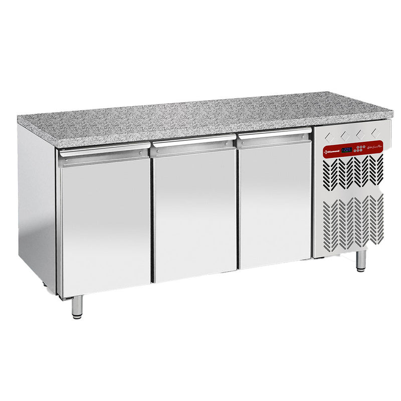 Diamond TP3N/HG-R2 3 Door Stainless Steel Granite Top Refrigerated Counter, 550 Litres
