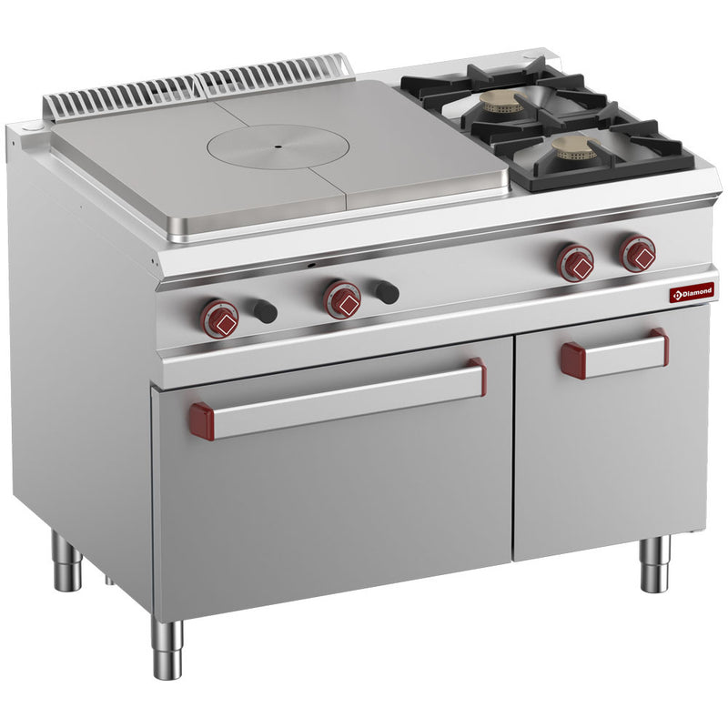 Diamond G7/T2BFA11-N 2 Stove & 1 Whole Hob Freestanding Gas Range Cooker on Gas Oven & Neutral Cupboard