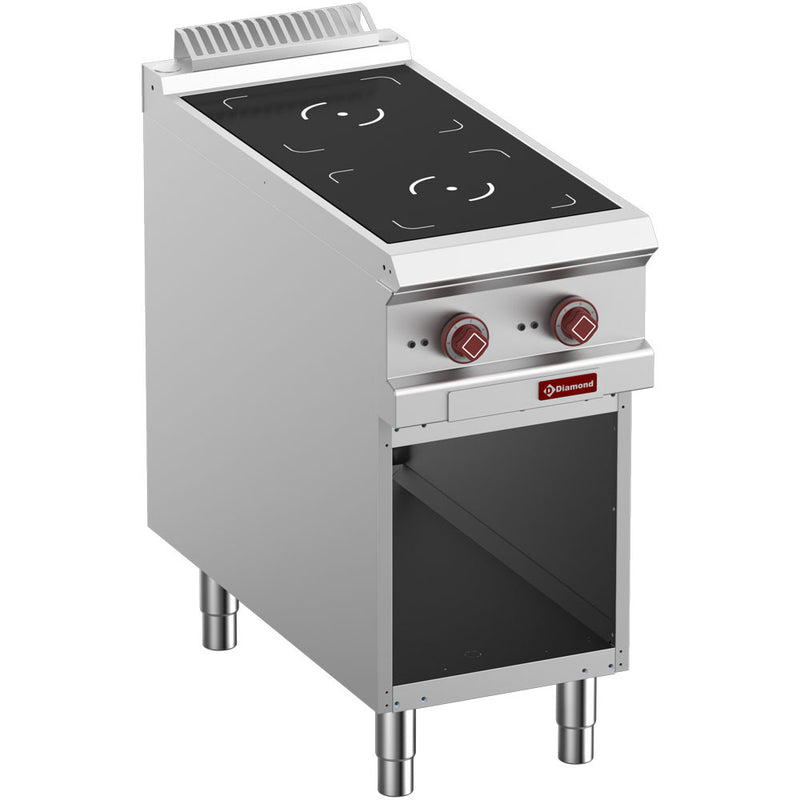 Diamond E9/2IDA4-N Electric 2 Induction Hearths Stoves on Open Cupboard, 10kW
