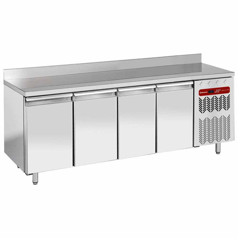 Diamond TG4N/HA-R2 4 Door Stainless Steel Refrigerated Counter with Splashback, 550 Litres