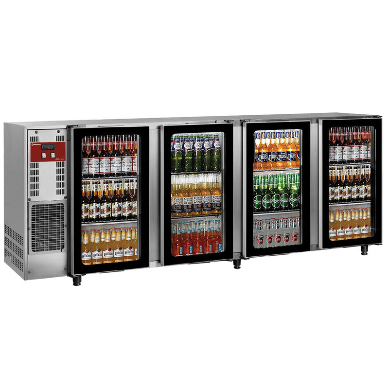Diamond TAVX/4G-R2 Hinged Glass Quad Door Stainless Steel Bottle Cooler, 783 Litres