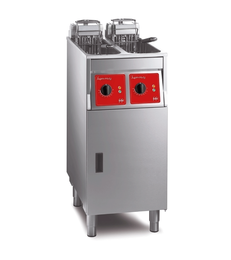 FriFri Super Easy 422 electric free-standing twin tank fryer with filtration.