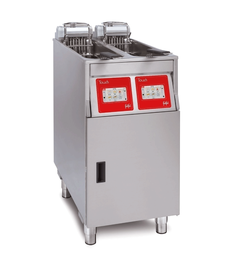 FriFri Touch 422 electric free-standing twin tank fryer.