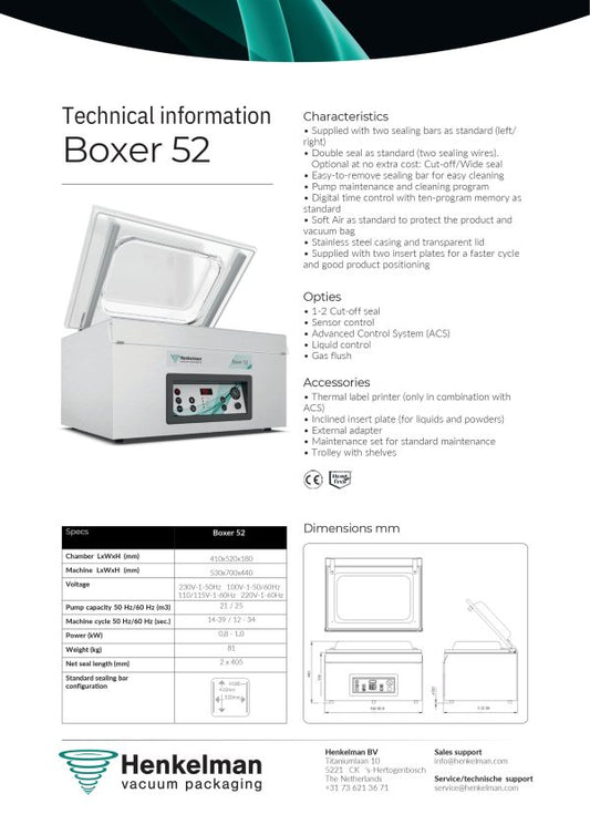 BOXER 52 WITH SENSOR CONTROL + FREE SERVICE KIT