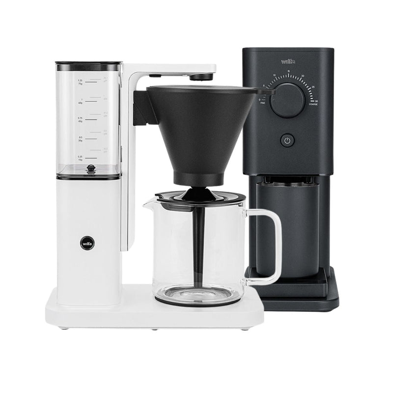 Wilfa Zense Coffee Maker (White) and Zense Coffee Grinder Bundle
