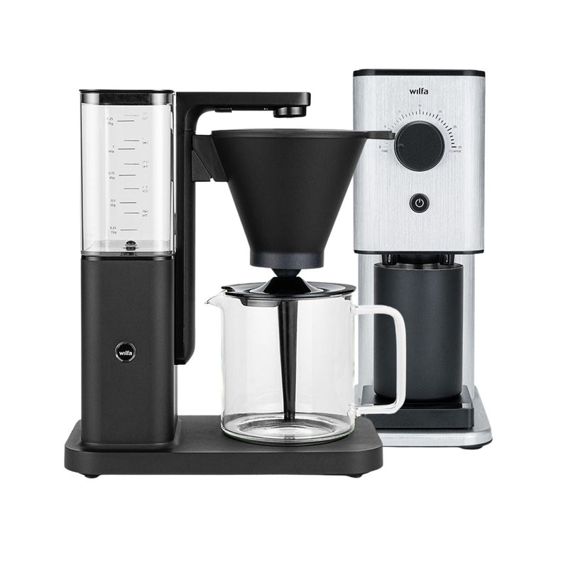 Wilfa Zense Coffee Maker (Black) and Zense Alux Coffee Grinder Bundle