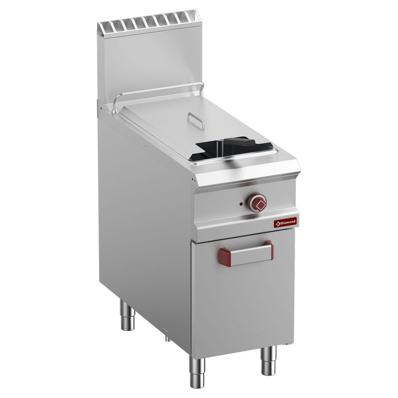 Diamond G9/F21A4-NY Single Basket Freestanding Gas Fryer on Neutral Closed Cupboard