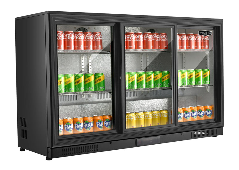 Sterling Pro Green SP3HC-BS Sliding Triple Door Bottle Cooler, 274 x 330ml Bottles