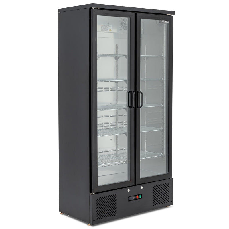 BLIZZARD Upright Double Hinged Glass Door Bottle Cooler