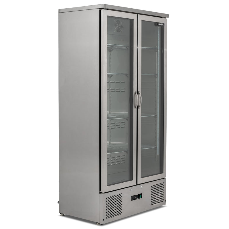 BLIZZARD Upright Double Hinged Glass Door Bottle Cooler