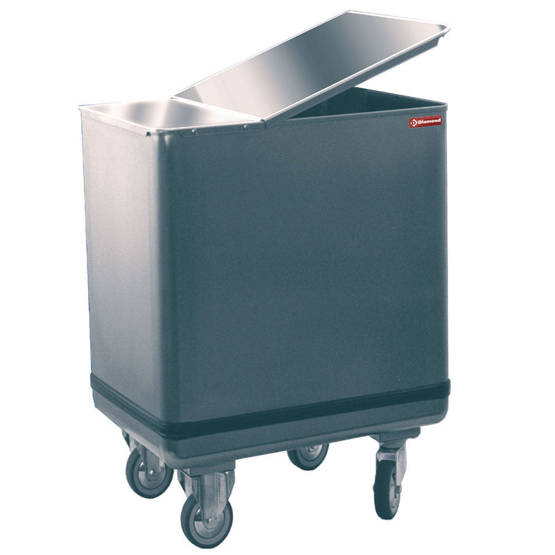 Diamond TRX15/B Hopper In Stainless Steel On Wheels 125 Lit.