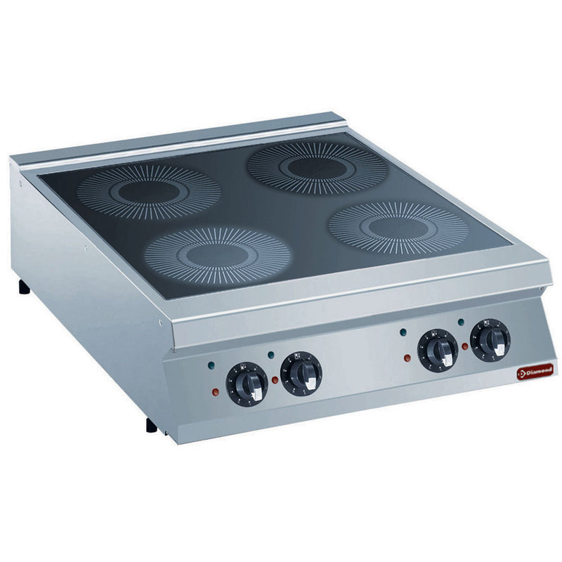 Diamond E22/4ID8T-N Vitroceramic Electric 4 Induction Hob Cooker, 20kW