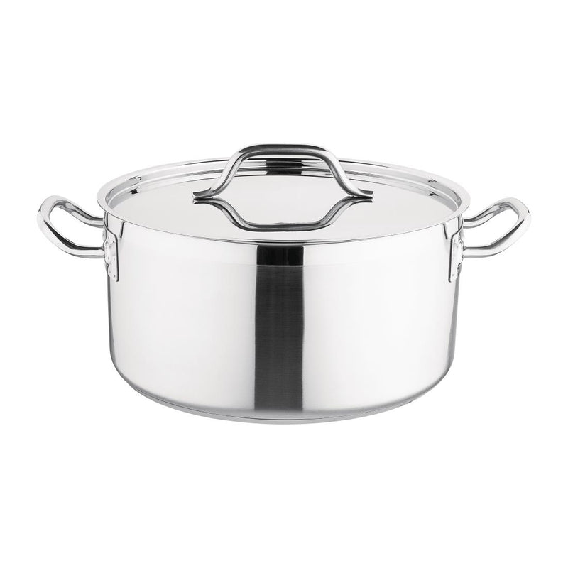 Nisbets Essentials Stainless Steel Stew Pot with Lid 32cm