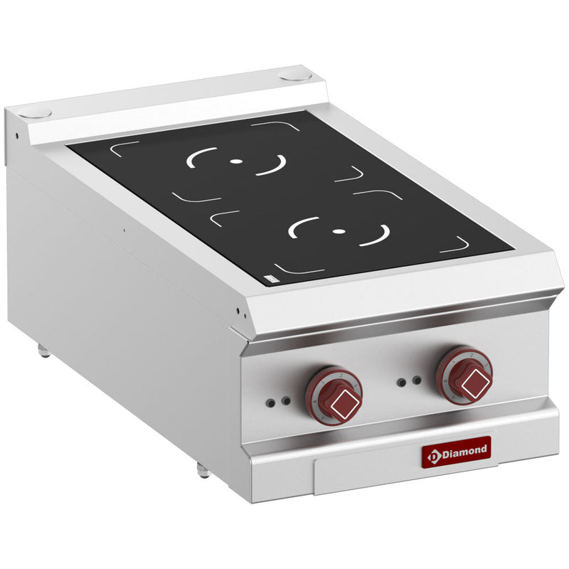 Diamond E7/2ID4T-N Vitroceramic Electric 2 Induction Hob Cooker, 7kW
