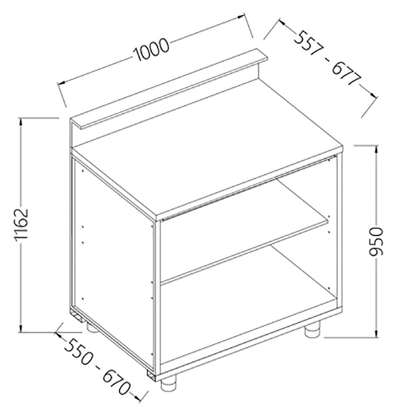 Diamond BB10X/5 Neutral Bar Counter Units With Fitting For Service Top