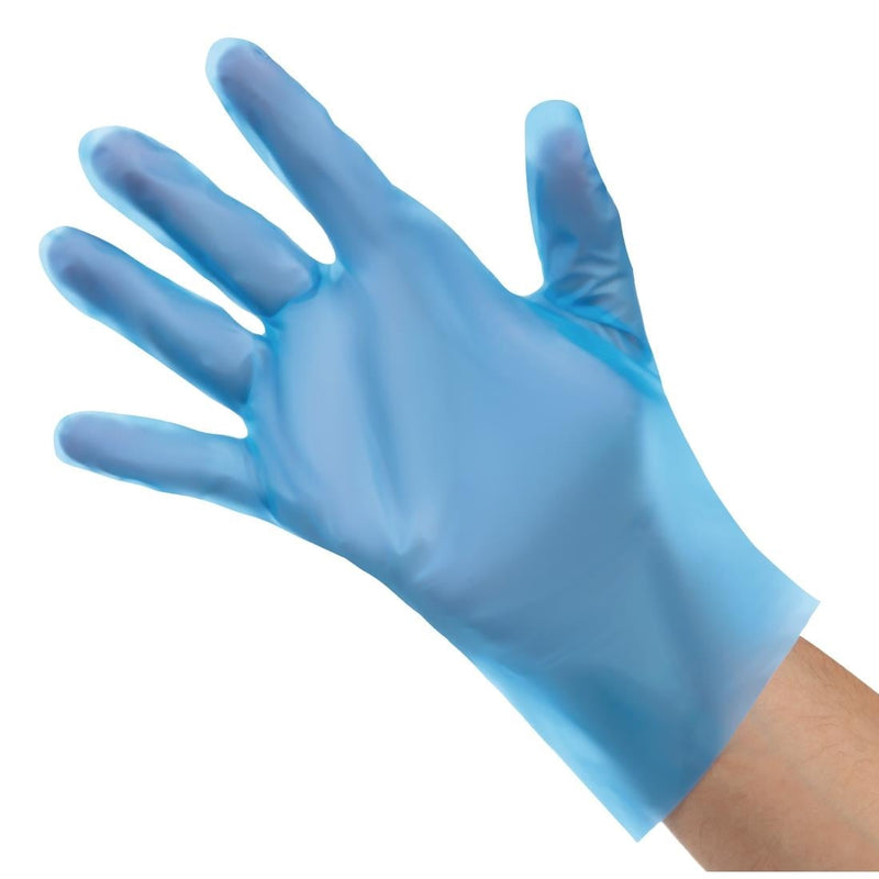 Nisbets Essentials Powder-Free TPE Gloves Blue XL (200 Pack)