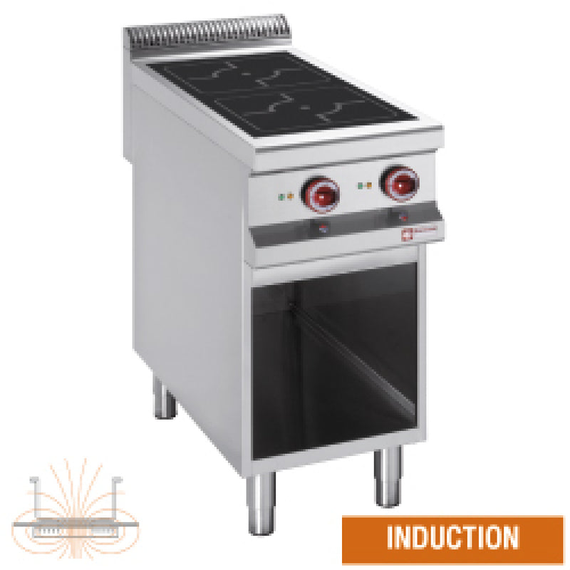 Diamond E99/2IDA1-N-SH/R Electric 2 Induction Hearths Stoves on Open Cupboard, 10kW