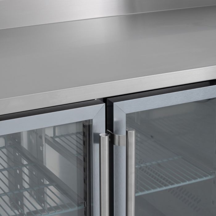 BLIZZARD Triple Hinged Glass Door Counter Refrigerator With Upstand