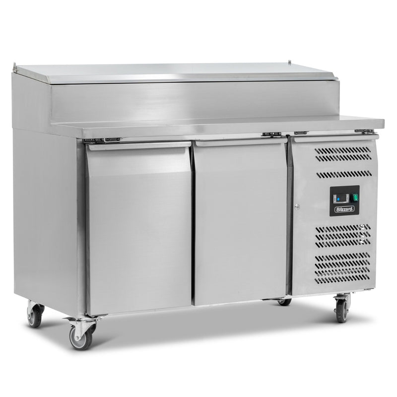 BLIZZARD Double Door Refrigerated Prep Counter With Raised Collar