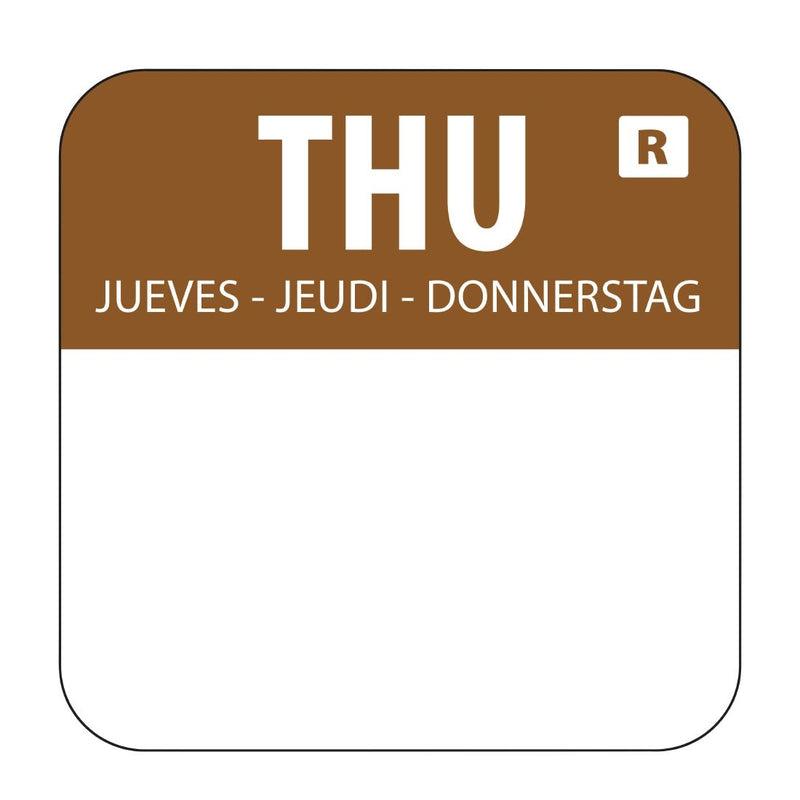 Hygiplas Removable Colour Coded Food Labels Thursday (1000 Pack)