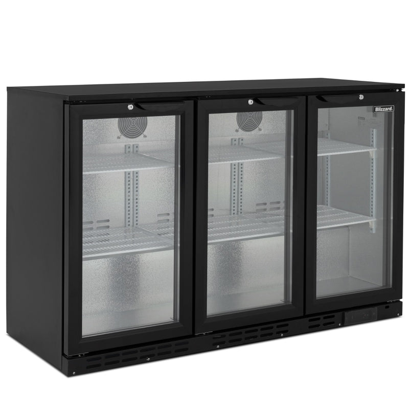 BLIZZARD Low Height Triple Hinged Glass Door Bottle Cooler