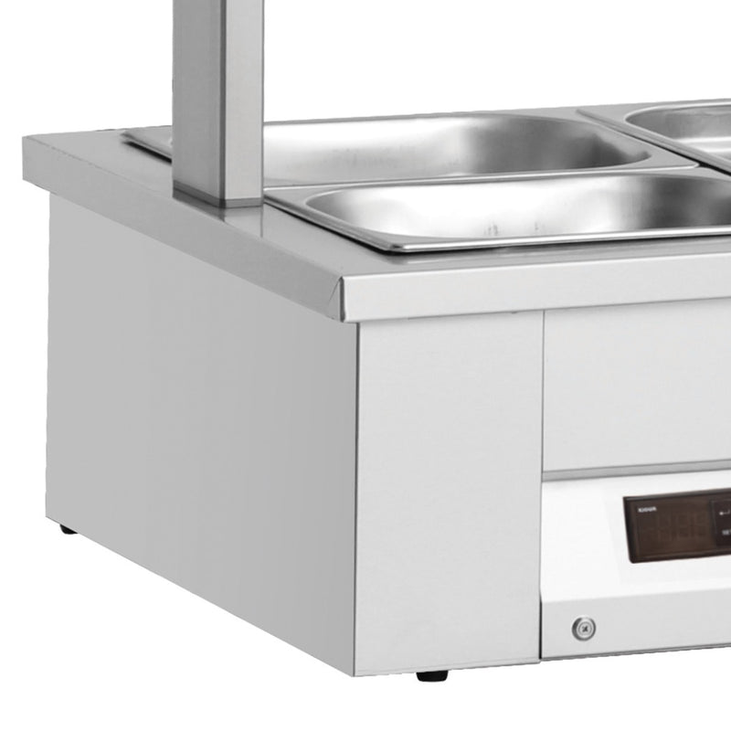 INOMAK Counter Top Bain Marie With Sneeze Guard 3x GN1/1