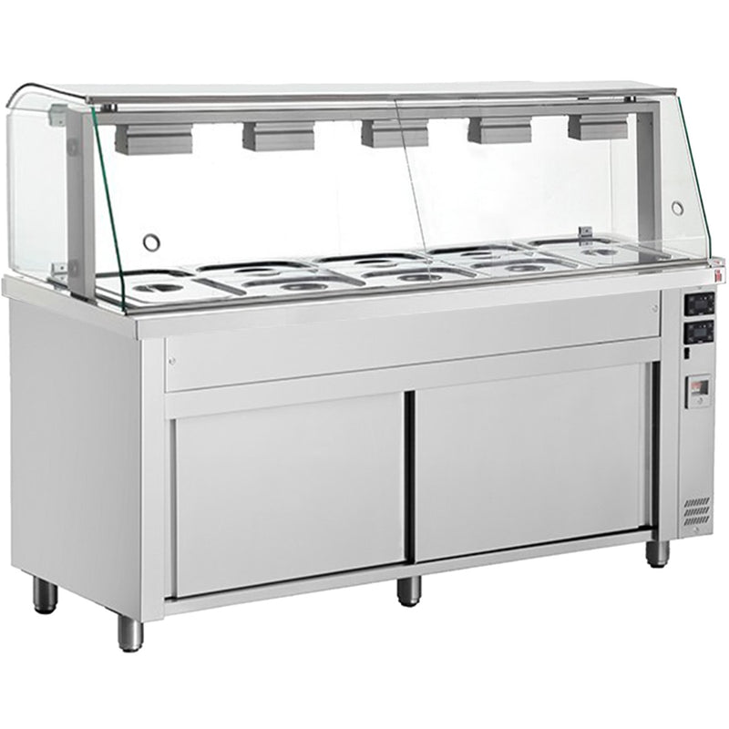 INOMAK Bain Marie With Glass Canopy 5x GN1/1