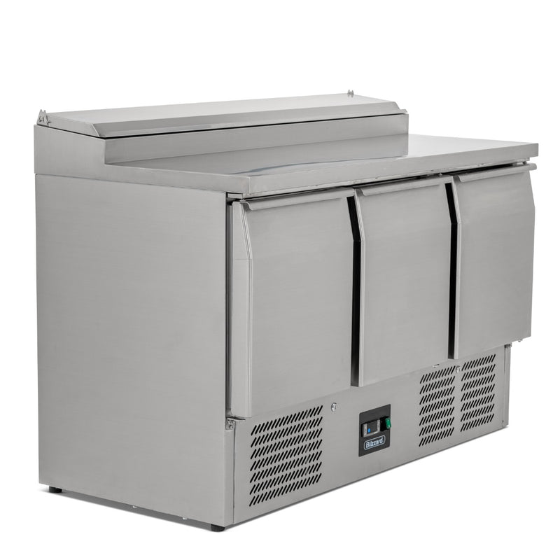 BLIZZARD Compact Triple Door Counter Refrigerator With Raised Collar