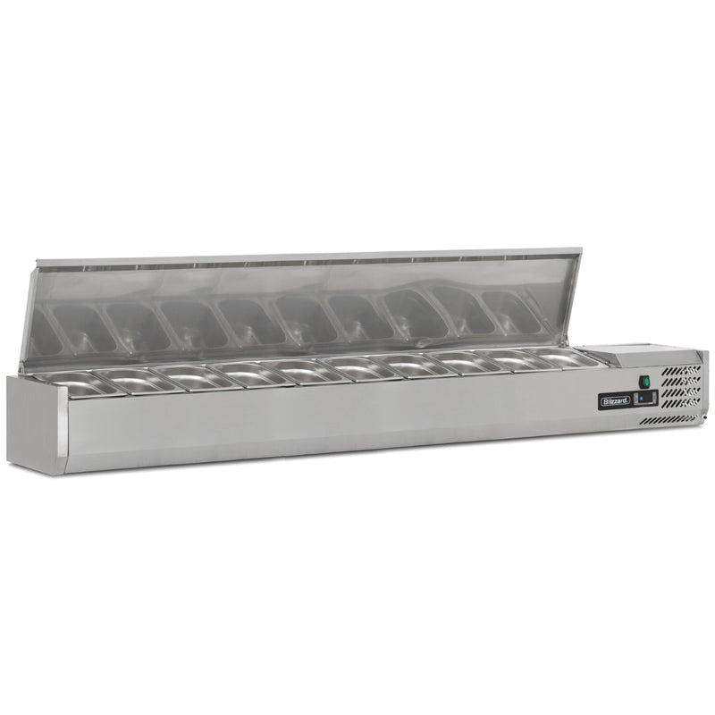 BLIZZARD 2m Hinged 1/4 Gastronorm Prep Top