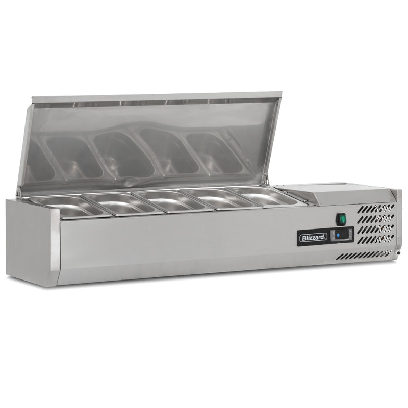 BLIZZARD 1.2m Hinged 1/4 Gastronorm Prep Top