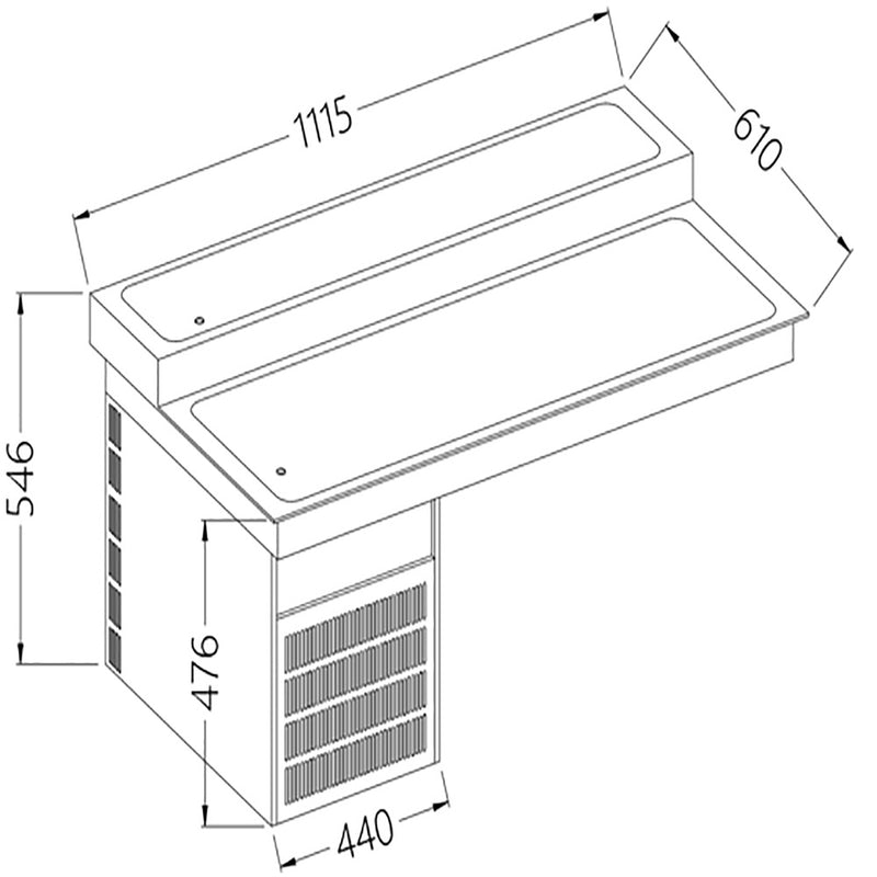 Diamond DI/RPX12-P2N Refrigerated Top Element, 2 Levels, 3X Gn 1/1