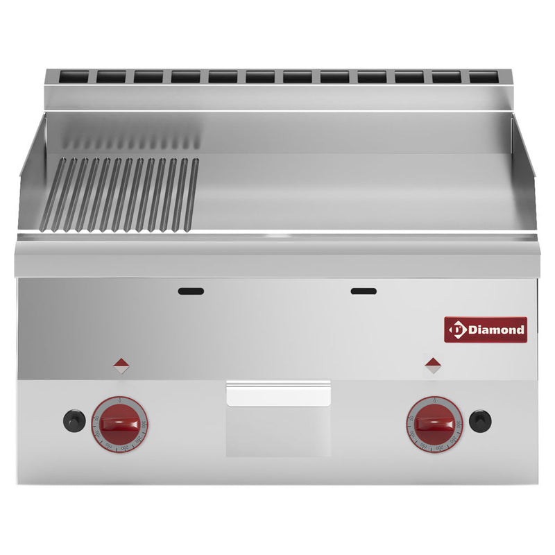 Diamond G60/PM6T-N 2/3 Smooth 1/3 Grooved Gas Chrome Cooking Plate