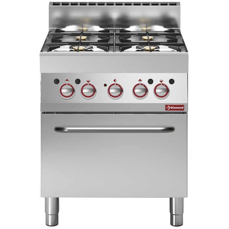 Diamond G65/4BFEV7-N 4 Stove Freestanding Gas Range Cooker on Electric Convection Oven, 3.96kW